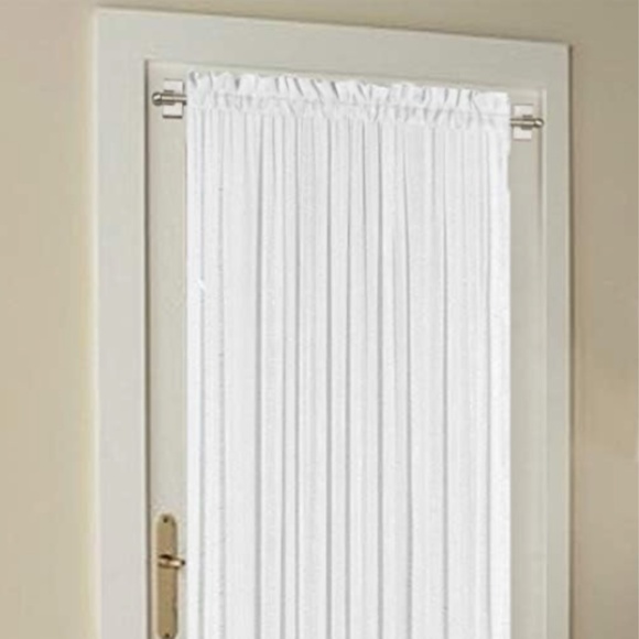 Magnetic Cafe Curtain Rods (x2) for Metal Doors adjustable 16-28" brushed nickel - Picture 3 of 5